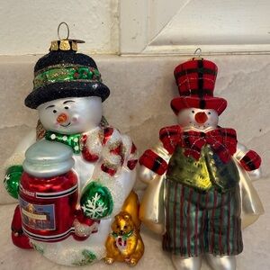 Festive Snowman Holiday Ornaments Set - Multicolor yankee candle frosty
